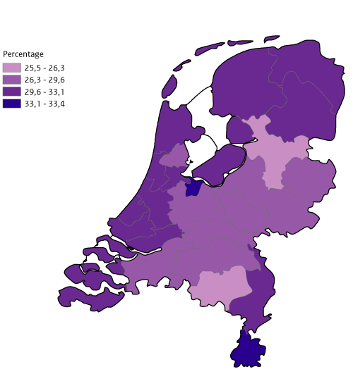 Kaart NL per GGD eenzaamheid jongeren 2023