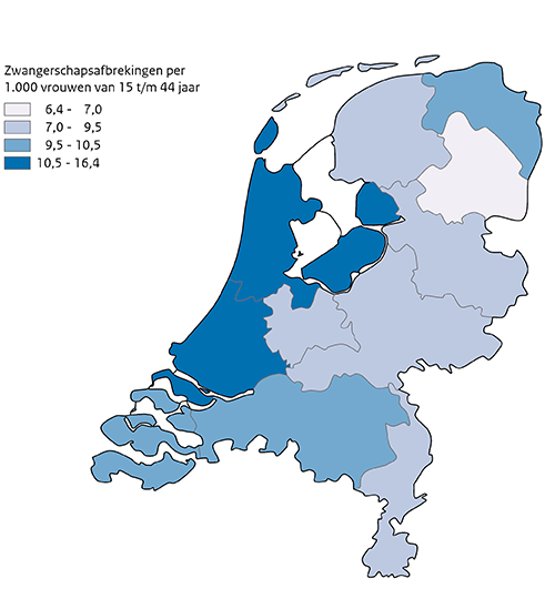 Kaart NL zwangerschapsafbreking 2023